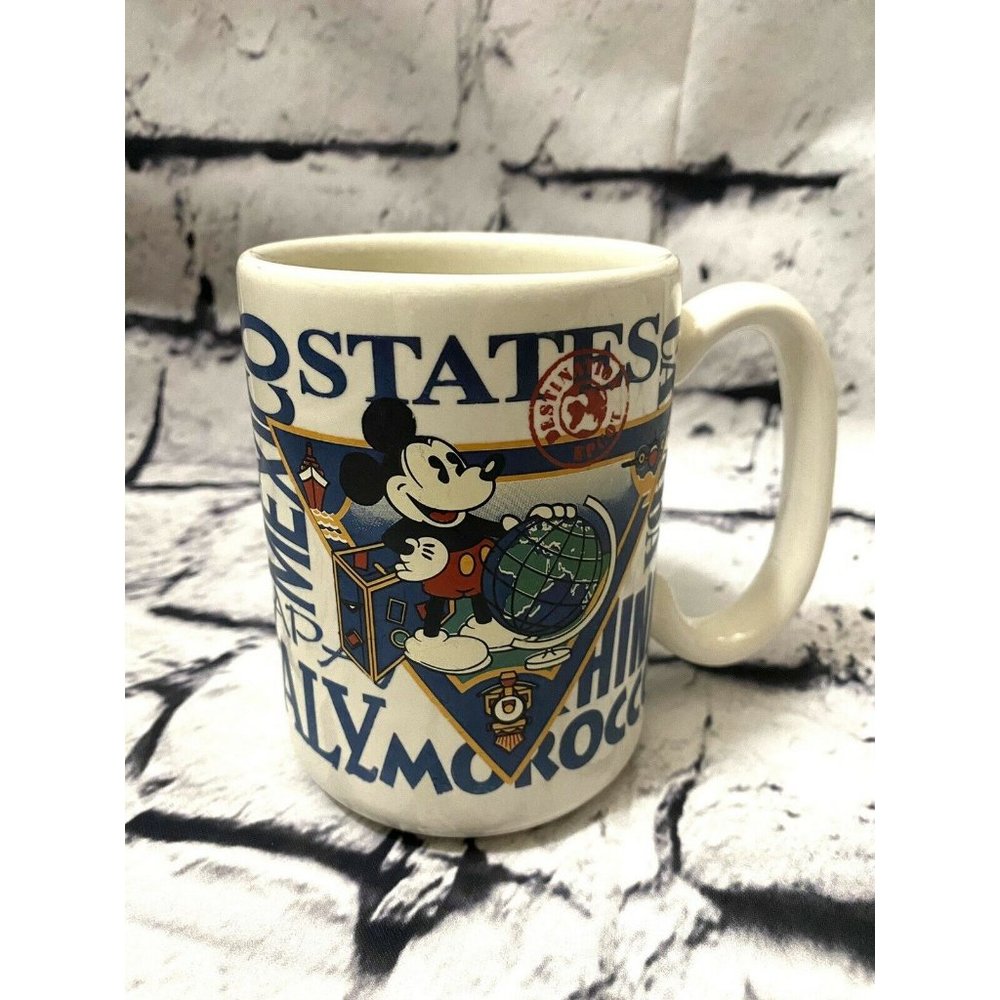 Destination‎ Disney Mickey Mouse Countries Epcot White Ceramic Coffee Mug